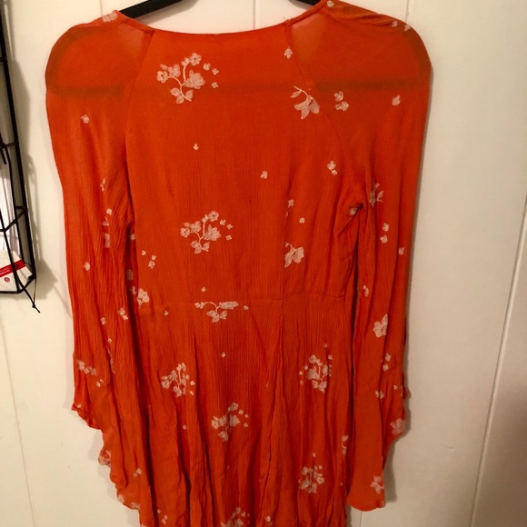 Free People Orange Embroidered Dress - Picture 3 of 3